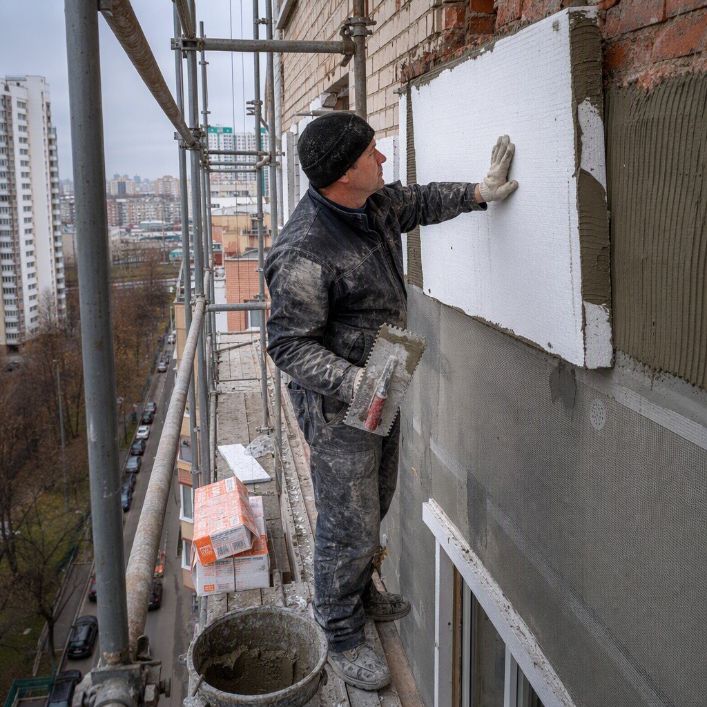 Мокрый фасад СФТК — устройство под ключ в Москве