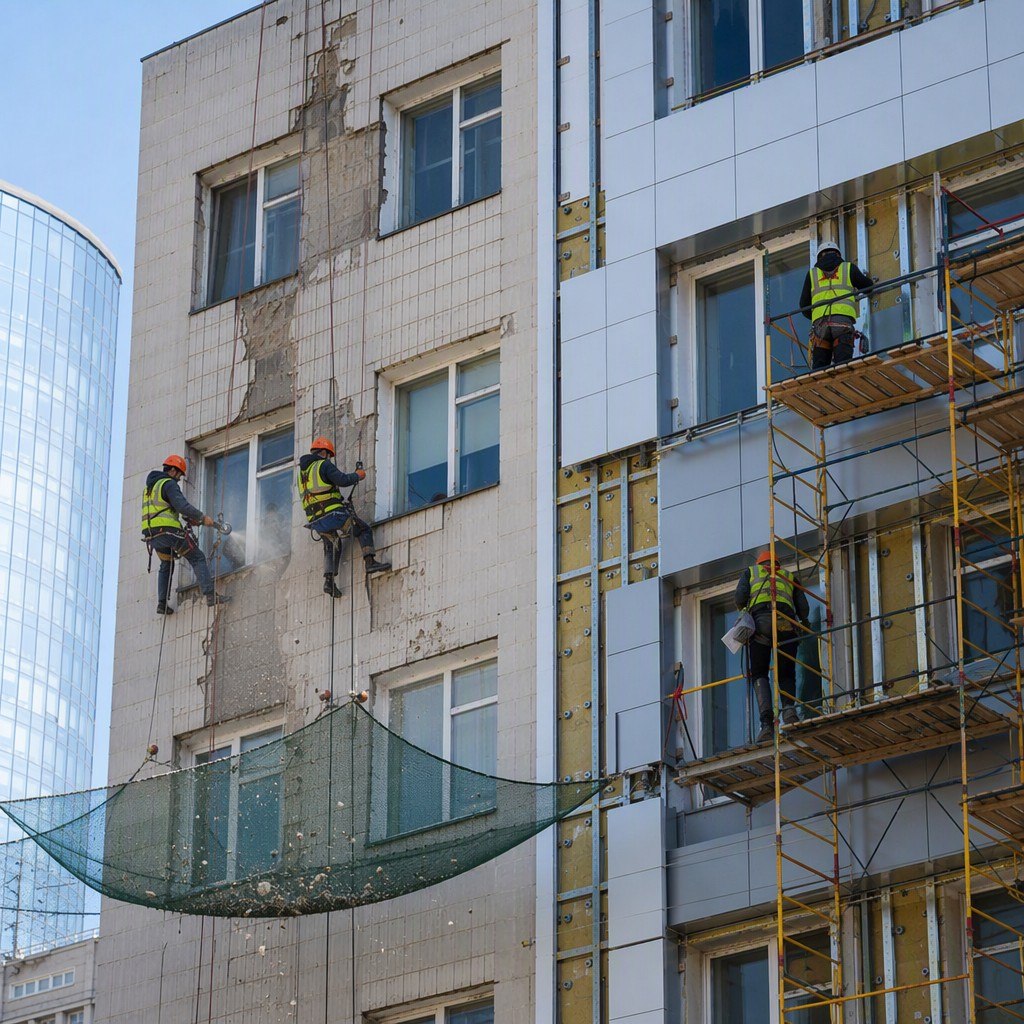 Реконструкция фасада здания в Москве — полный цикл работ под ключ